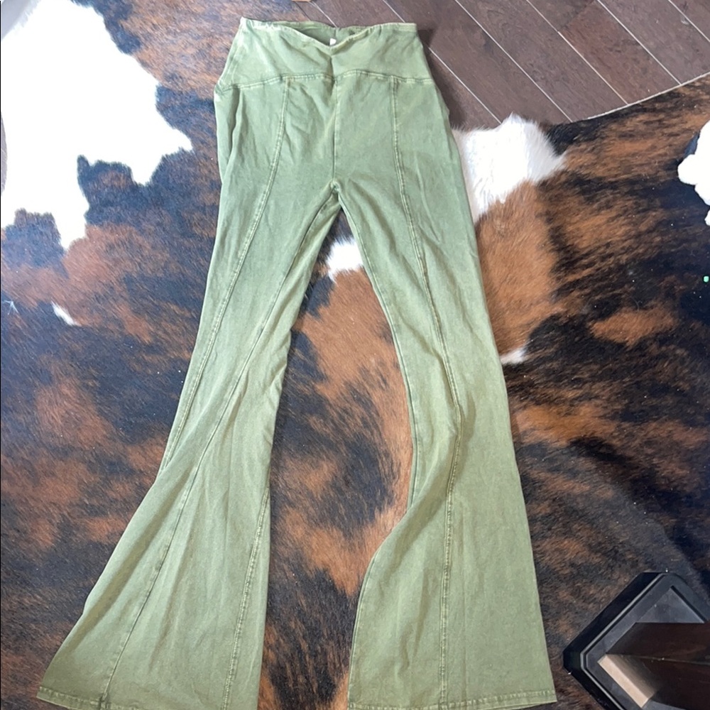 Green Flared Pants
